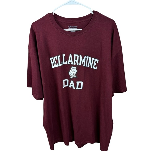 Champion Burgundy and White Bellarmine Dad Crew Neck T Shirt - Picture 1 of 6